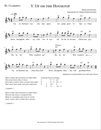 Up on the Housetop for Clarinet