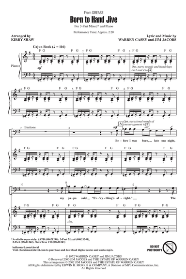 Born To Hand Jive (from Grease) (arr. Kirby Shaw)