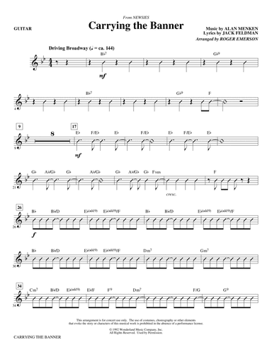 Carrying The Banner (from Newsies) (arr. Roger Emerson) - Guitar