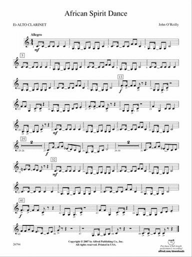 African Spirit Dance: E-flat Alto Clarinet