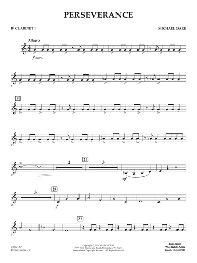 Perseverance - Bb Clarinet 1