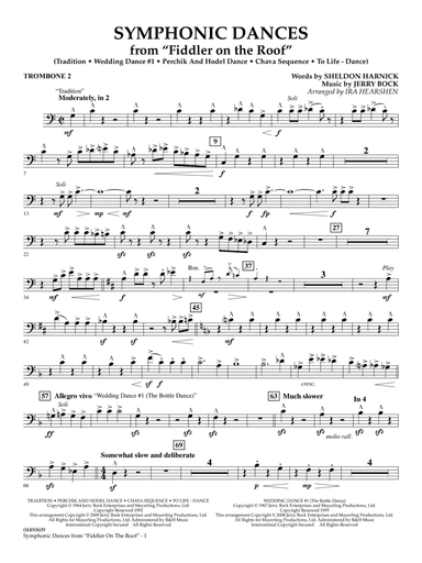 Symphonic Dances (from Fiddler On The Roof) (arr. Ira Hearshen) - Trombone 2