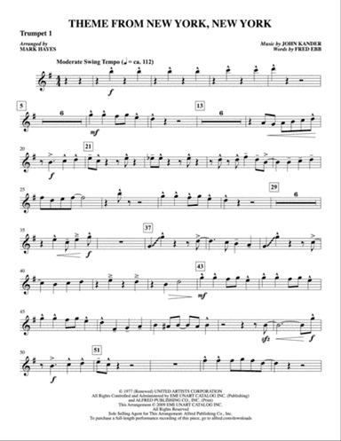 Theme from New York, New York: 1st B-flat Trumpet
