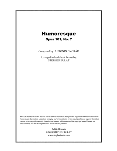 Humoresque (Dvorak) - Lead sheet (key of G)