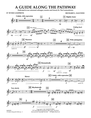 A Guide Along The Pathway - Bb Tenor Saxophone