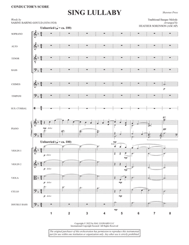 Sing Lullaby (arr. Heather Sorenson) - Full Score