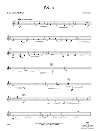 Poeme: B-flat Bass Clarinet