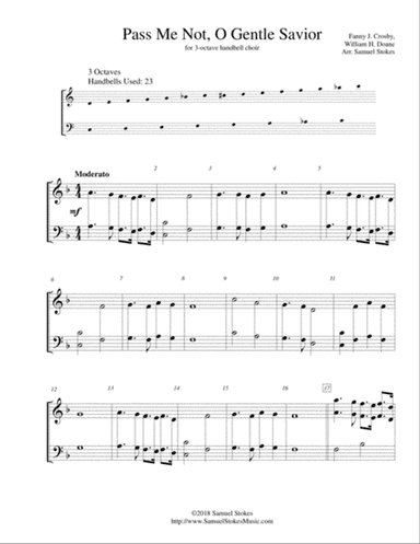 Pass Me Not, O Gentle Savior - for 3-octave handbell choir