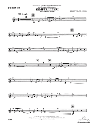 Semper Liberi (We Will Always Be Free): 2nd F Horn