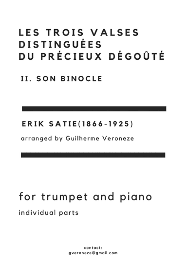 Les trois valses distinguées du précieux dégoûté. II. Son Binocle (Trumpet + Piano)