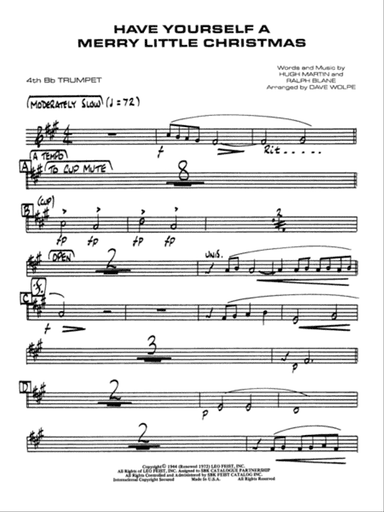 Have Yourself a Merry Little Christmas: 4th B-flat Trumpet