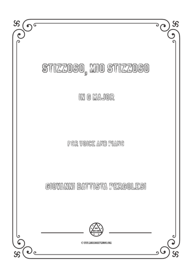 Pergolesi-Stizzoso,mio stizzoso in G Major,for Voice and Piano