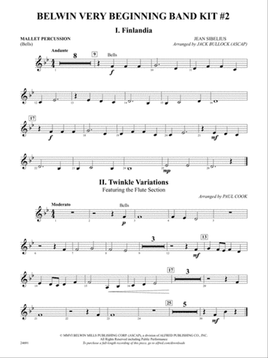 Belwin Very Beginning Band Kit #2: Mallets