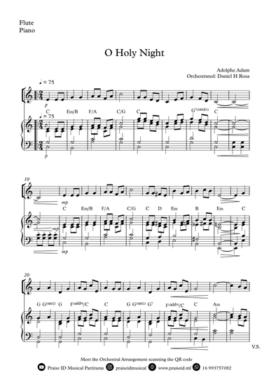 O Holy NIght - Christmas Carol - Flute and Piano