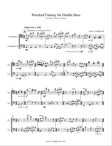 Wrecked Fantasy For Double Bass Duet