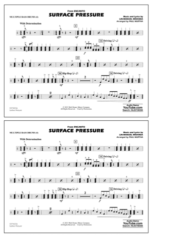 Surface Pressure (from Encanto) (arr. Paul Murtha) - Multiple Bass Drums