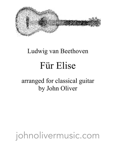 FĂĽr Elise for classical guitar