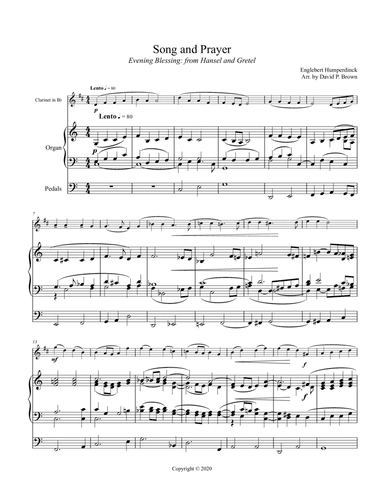 Song and Prayer (from Hansel and Gretel) for Clarinet and Organ
