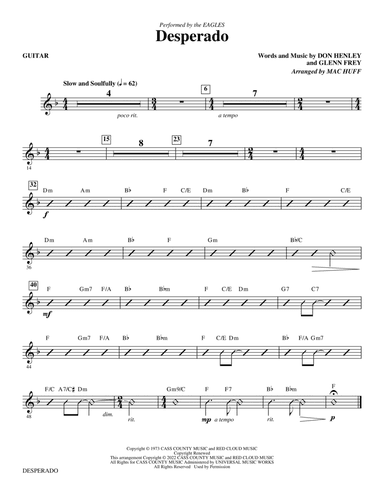 Desperado (arr. Mac Huff) - Guitar