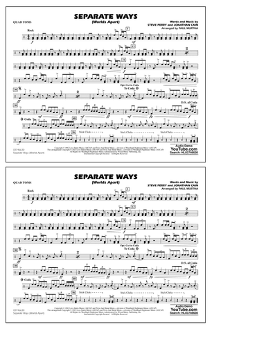 Separate Ways (Worlds Apart) (arr. Paul Murtha) - Quad Toms