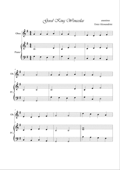 Good king Wenceslas. Oboe and piano