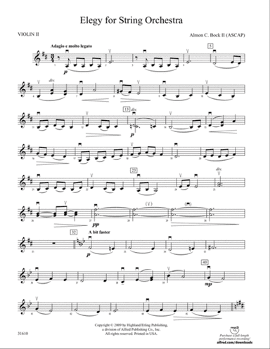 Elegy for String Orchestra: 2nd Violin