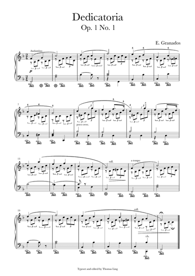 Dedicatoria (Dedication) Op.1 no. 1
