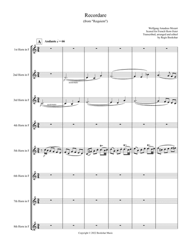 Recordare (from "Requiem") (F) (French Horn Octet)