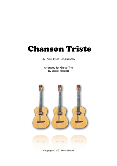 Chanson Triste (Tchaikovsky) - 3 guitars/large ensemble