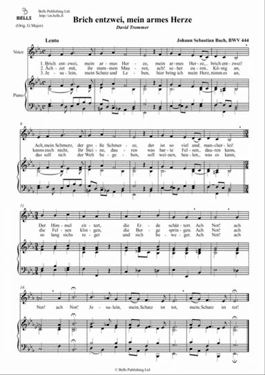 Brich entzwei, mein armes Herze, BWV 444 (E-flat Major)