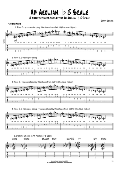 A# Aeolian b5 Scale (4 Ways to Play)