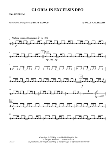 Gloria in Excelsis Deo: Snare Drum