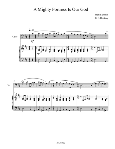 A Mighty Fortress is Our God (Cello Solo with Piano Accompaniment)