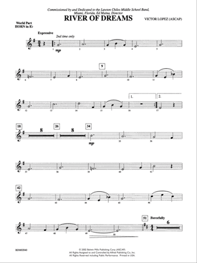 River of Dreams: WP 1st Horn in E-flat
