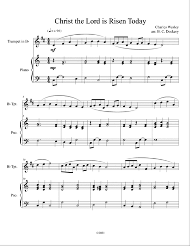 Christ the Lord is Risen Today (trumpet solo) with optional piano accompaniment