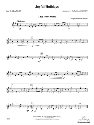 Joyful Holidays: 2nd B-flat Clarinet
