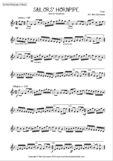 The Sailors Hornpipe - Xylophone Solo