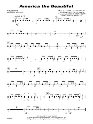 America, the Beautiful: 1st Percussion