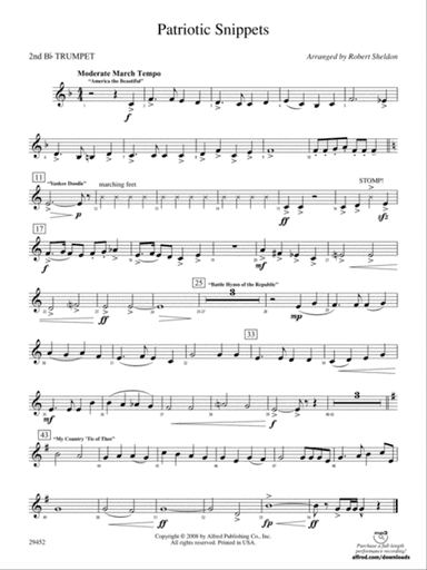 Patriotic Snippets: 2nd B-flat Trumpet