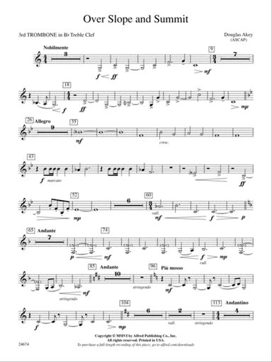 Over Slope and Summit: (wp) 3rd B-flat Trombone T.C.