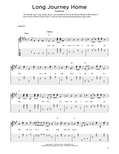 Long Journey Home (arr. Fred Sokolow)