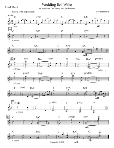 Wedding Bell Waltz (Lead Sheet Version)