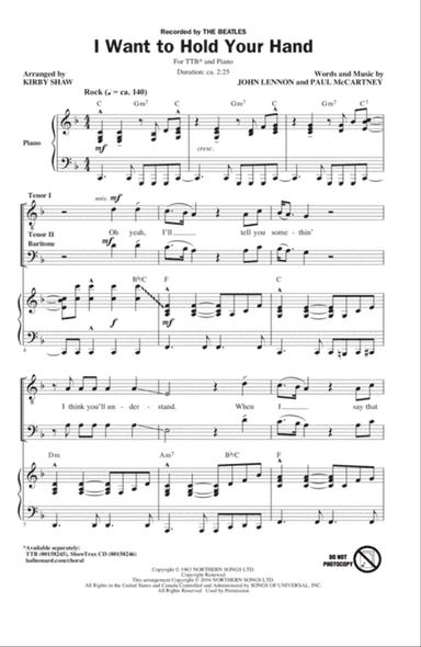 I Want To Hold Your Hand (arr. Kirby Shaw)