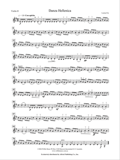Danza Hellenica: 2nd Violin