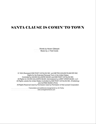 Santa Claus Is Comin' To Town