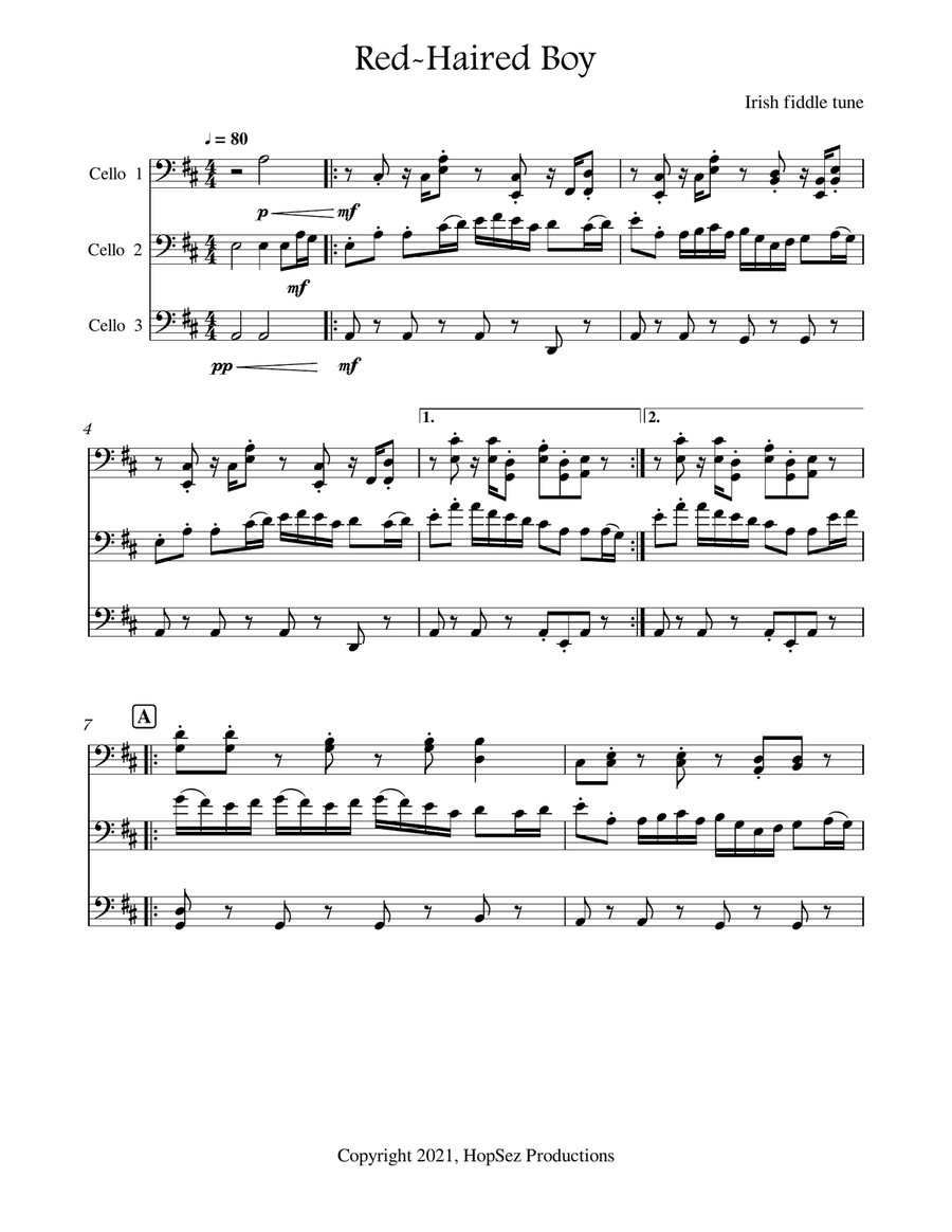 Red-haired Boy - Cello Trio