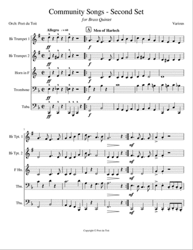 (British) Community Songs - 2nd Set (Brass Quintet)