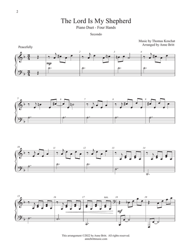 The Lord Is My Shepherd (piano duet)