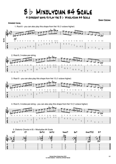 Bb Mixolydian #4 Scale (4 Ways to Play)
