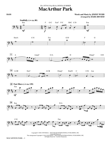 MacArthur Park (arr. Mark Brymer) - Bass